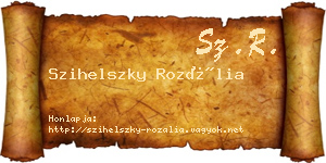 Szihelszky Rozália névjegykártya